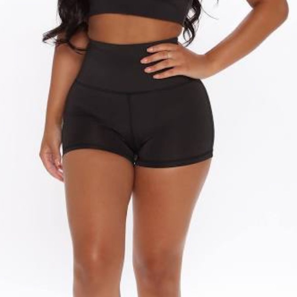 Black booty shorts